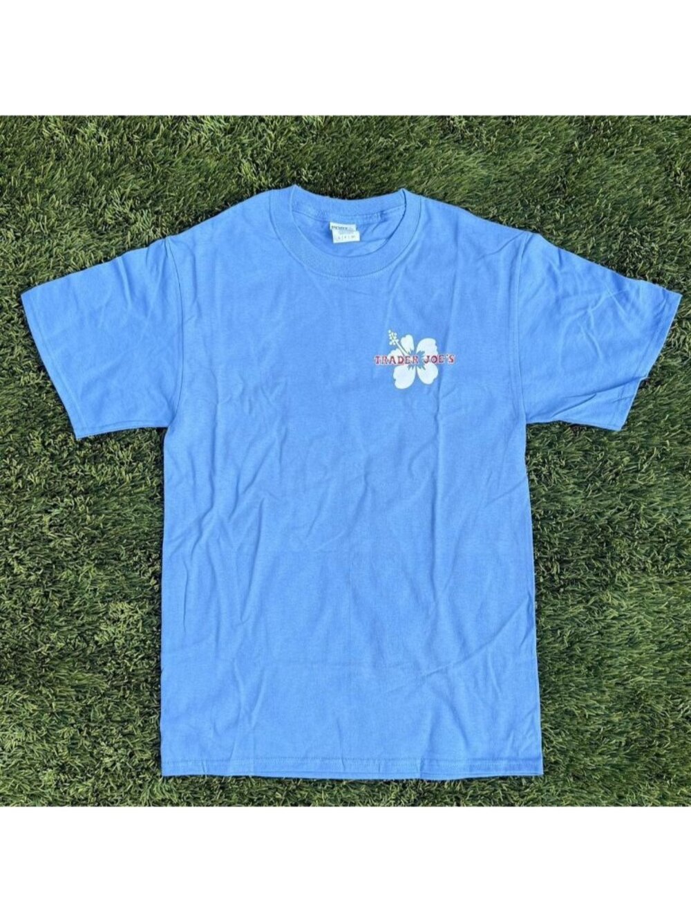 Trader Joe's Hibiscus Tee Shirt Blue Size S Unisex